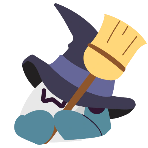 :blobhaj_witch_broom