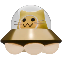 :blobcatcomfyufo3d_yellow