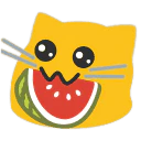 :blobcatnomwatermelon