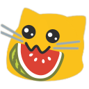 :blobcatnomwatermelon