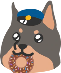 :blobdobermanpolicedonut